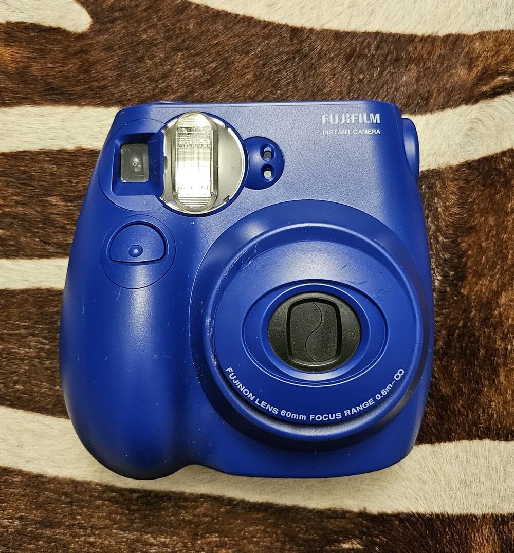 Fujifilm Instax Mini 7S Instant Film Camera Purple / Blue - Tested Works Great